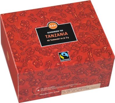 EZA Fairtrade Bio Tanzania, Schwarzer Tee, Teebeutel im Kuvert
