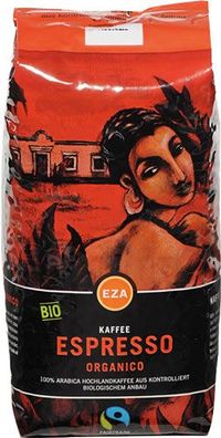 EZA Fairtrade Organico Espresso, Bio-Kaffee, Ganze Bohne