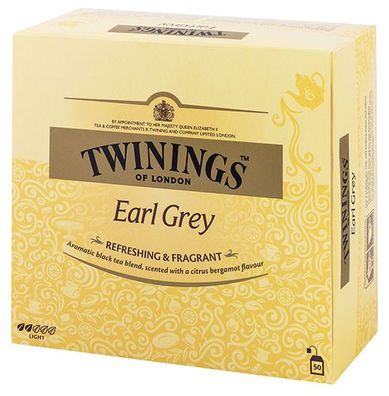 Twinings Earl Grey, Schwarztee, Teebeutel im Kuvert
