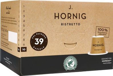 J. Hornig Ristretto 10 XXL, Nespresso-kompatibel, kompostierbar, 39 Kaffeekapsel