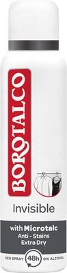 Borotalco Invisible, 48h Deo Spray mit Mikrotalk, 0 % Alkohol, Anti-Transpirant/