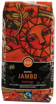 EZA Fairtrade Jambo Bio-Espresso, Ganze Bohne