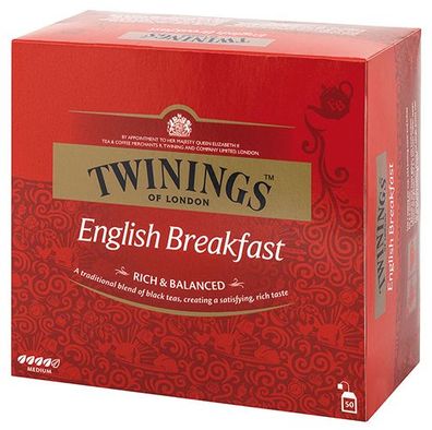 Twinings English Breakfast, Schwarztee, Teebeutel im Kuvert
