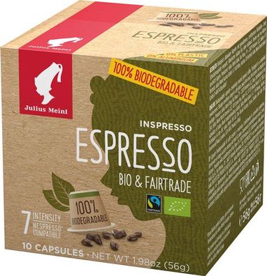Julius Meinl Inspresso Fairtrade Bio Espresso Delizioso 7, Nespresso-kompatibel,