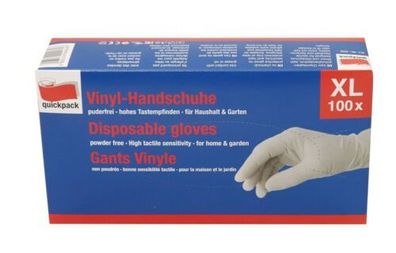 Einweghandschuhe Einmalhandschuhe Vinyl-Handschuhe puderfrei Größe XL 100 Stück