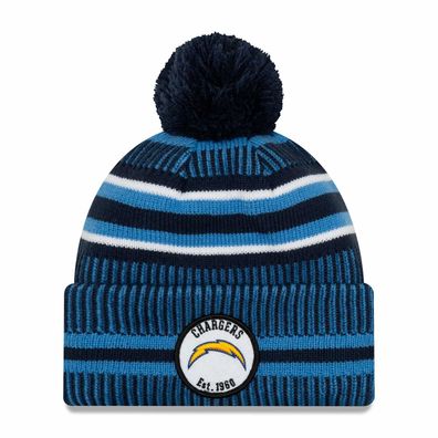 NFL Los Angeles Chargers Sideline 2019 Bobble Wollmütze cuffed knit hat NewEra