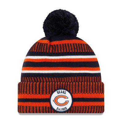 NFL Chicago Bears Sideline 2019 Bobble Wollmütze cuffed knit hat NewEra