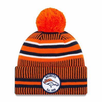 NFL Denver Broncos Sideline 2019 Bobble Wollmütze cuffed knit hat NewEra