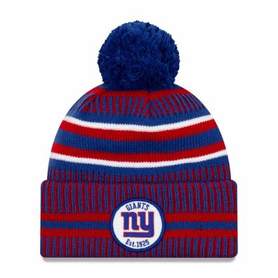 NFL New York Giants NY Sideline 2019 Bobble Wollmütze cuffed knit hat NewEra