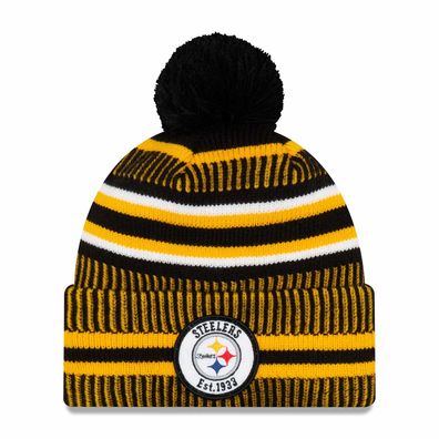 NFL Pittsburgh Steelers Sideline 2019 Bobble Wollmütze cuffed knit hat NewEra