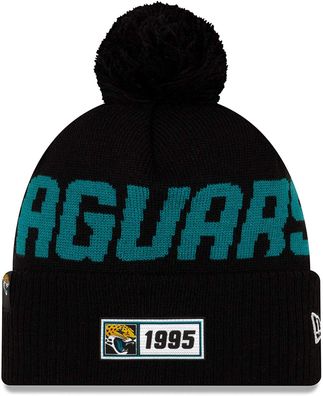 NFL Jacksonville Jaguars Road Sideline 2019 Bobble Wollmütze cuffed knit NewEra