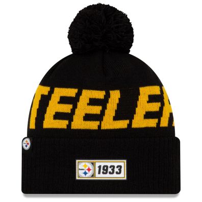 NFL Pittsburgh Steelers Road Sideline 2019 Bobble Wollmütze cuffed knit NewEra