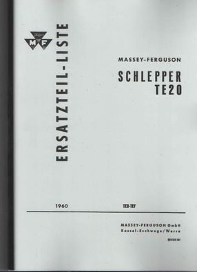 Ersatzteilliste: Massey-Ferguson-Schlepper TE 20 , Trecker, Landtechnik, Oldtimer