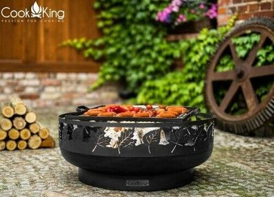 Exklusive Feuerschale 80cm mit Grillfunktion * Gartengrill Terassengrill BBQ