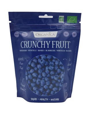 60g Crunchy Fruit Bio Blaubeeren gefriergetrocknet Früchte von Organica