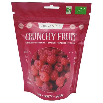 50g Crunchy Fruit Bio Himbeeren gefriergetrocknet Früchte von Organica