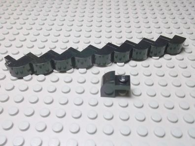 Lego 10 Rundsteine Bogensteine 1x2x1 schwarz 6091 Set 5542 7347 6180 10183