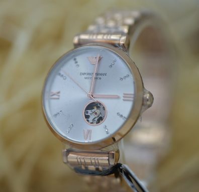 Emporio Armani AR60023 Automatic Crystal Silver Dial Ladies Watch