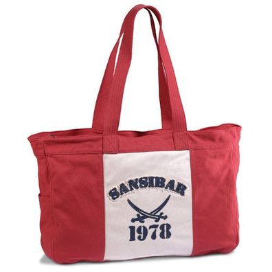 Strand Beach Shopper XL Sansibar Sylt rot beige blau Henkel Tasche Damen NEU