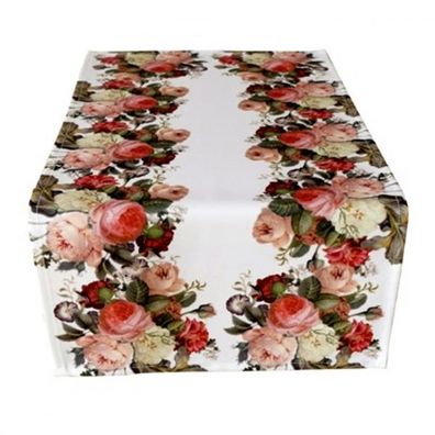 Rosen Tischdecke 35-70cm Pfingstrosen Blüten Tischtuch Mitteldecke bedruckt 578