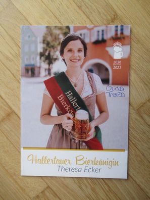 Hallertauer Bierkönigin 2020/2021 Theresa Ecker - handsigniertes Autogramm!!!
