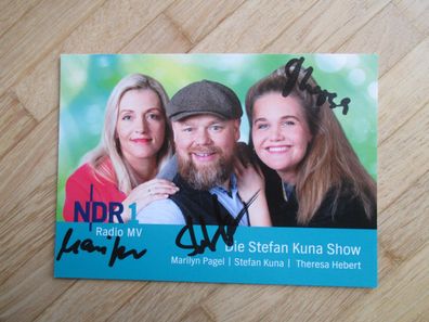 NDR Moderator Stefan Kuna & Marilyn Pagel & Theresa Hebert - handsignierte Autogramme