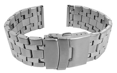 Herzog Uhrenarmband 22mm > Edelstahl silbern matt gleichlaufend