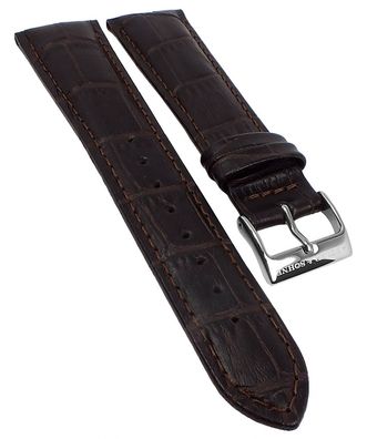 Abeler & Söhne > Uhrenarmband 22mm braun Leder Krokooptik > AS2122