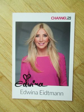 Channel 21 Fernsehmoderatorin Edwina Eidtmann - handsigniertes Autogramm!!