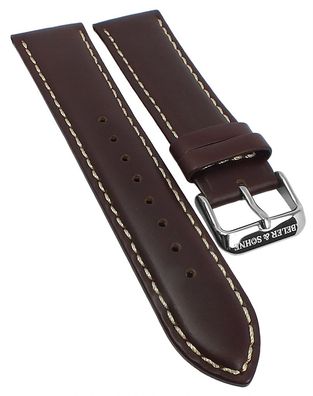 Abeler & Söhne Uhrenarmband 22mm braun Leder gepolstert AS3222