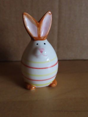 Figur Ei als Hase mit Streifen Porzellan / ca. 6 cm hoch
