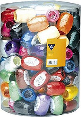 10x 20m Ringelband Kräuselband 5mm breit bunt sortiert