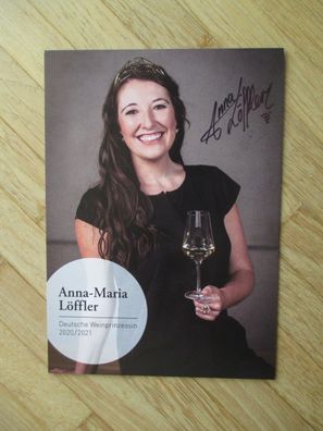 Deutsche Weinprinzessin 2020/2021 Anna-Maria Löffler - handsigniertes Autogramm!!!