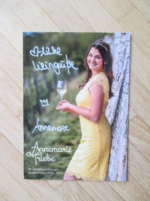 50. Gebietsweinkönigin Saale-Unstrut 2019-2021 Annemarie Triebe - hands. Autogramm!