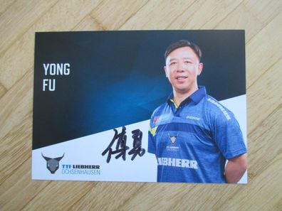 Tischtennis Bundesliga Ochsenhausen Saison 20/21 Yong Fu - hands. Autogramm!!!