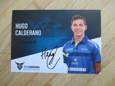 Tischtennis Bundesliga Ochsenhausen Saison 20/21 Hugo Calderano - hands. Autogramm!!!