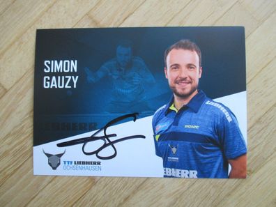 Tischtennis Bundesliga Ochsenhausen Saison 20/21 Simon Gauzy - hands. Autogramm!!!