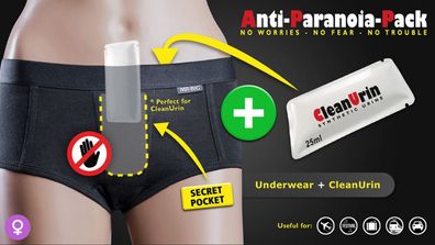 Anti-Paranoia-Pack für Frauen Unterwäsche + 1x 25 ml CleanU Clean Urin