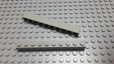 Lego 2 Basic Steine 1x10 hoch althellgrau 6111 Set 4483 5571 10030 6078