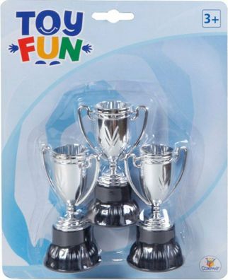 Toy Fun Pokale, 3 Stück, ca. 10 cm Kindergeburtstag Party Tunier Pokal
