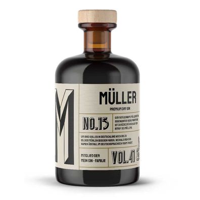 Mein Gin - Müllers Premium Dry Gin No13 - Der Müller Gin 0,5L (41% Vol)