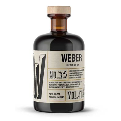 Mein Gin - Webers Premium Dry Gin No25 - Der Weber Gin 0,5L (41% Vol)