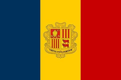 Fahne Flagge Andorra mit Wappen Premiumqualität