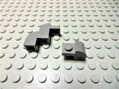 Lego 3 Rundsteine Bogensteine 1x2x1 altdunkelgrau 6091 Set 4404 10020 10022 3451