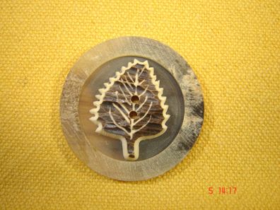 echt Hirschhorn großer Trachtenknopf 4,5 cm Reversdeko Herz oder Blatt