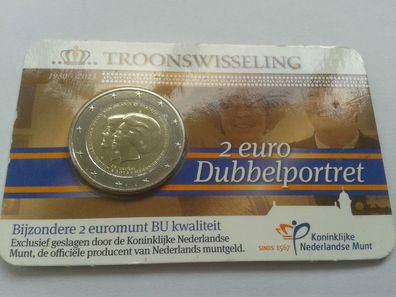 2 euro 2013 Niederlande coincard Doppelportrait Königin Beatrix und Willem Alexander