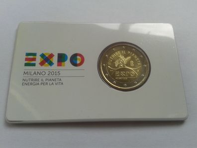 Original 2 euro 2015 Italien coincard Expo Mailand Milano