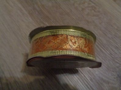 Ribbon Geschenkband, Schleifenband - gold / orange Organza 2,5cm breit
