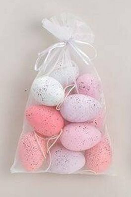 Hänger Ostereier Farbe Rosa Farbtöne Gesprenkelte Eier Schlaufe 12 Stück im Set