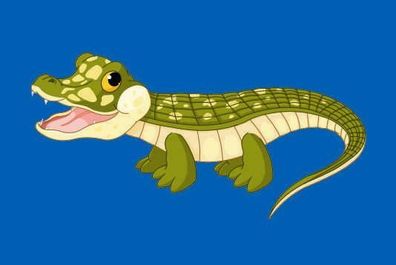 Fahne Flagge Baby Krokodil blau Premiumqualität